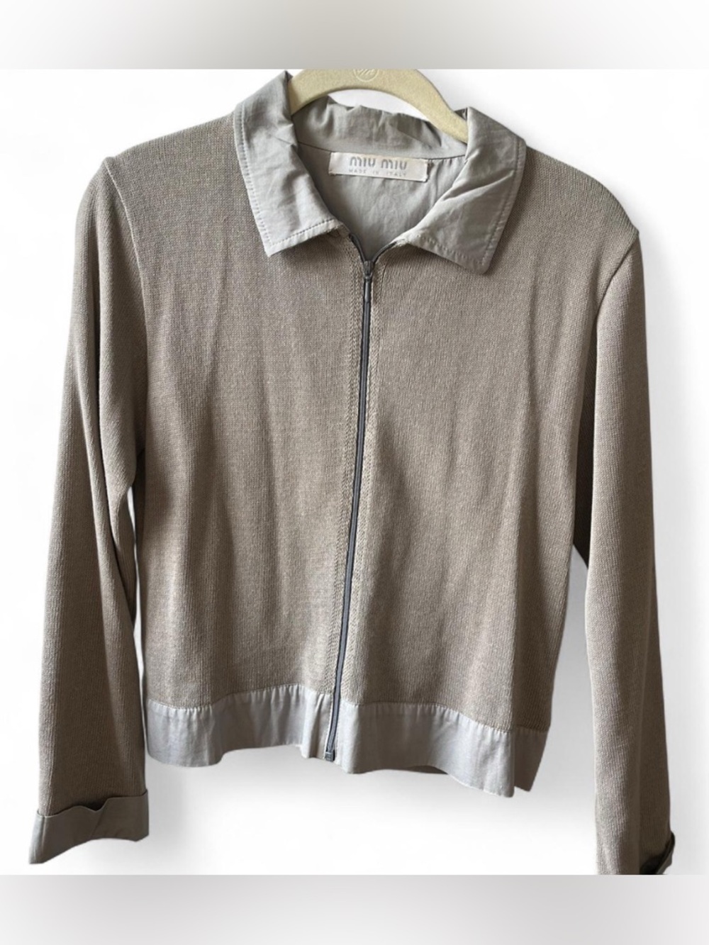 Vintage Miu Miu grey zip up knit jacket/sweater